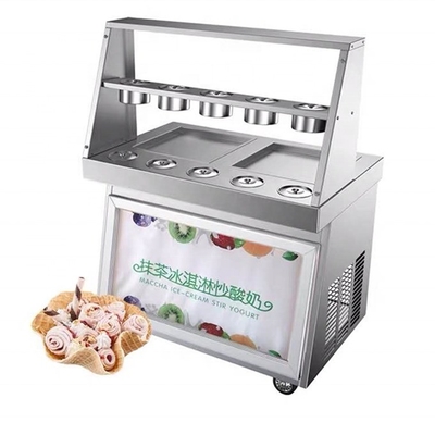 Leading 23 Years Ice Cream Rolls Cart met lage investering en melk grondstof