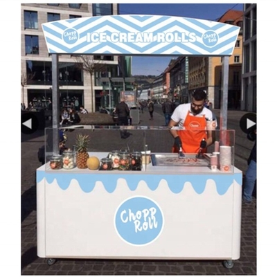 Leading 23 Years Ice Cream Rolls Cart met lage investering en melk grondstof
