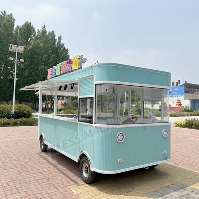 Fastfood-trailer mobiele voedselmandje volledig uitgerust roestvrij staal snack truck