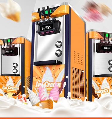 2022 Soft Serve 3 Flavor Vending Ice Cream Machine met superprestaties en automatische