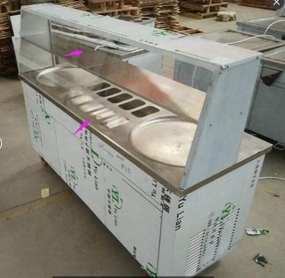 Restaurant roestvrij staal gebakken ijs rollen machine