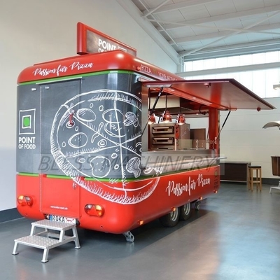 Lange levensduur Custom Airstream Mobile Kitchen Fast Food Truck Trailers met wielen
