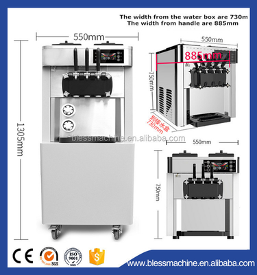 670x780x1330 mm zachte ijsmachine met een capaciteit van 120 kg