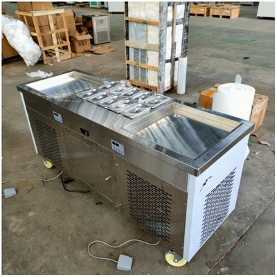 Gebakken ijsmachine met 480mm Pan Size en 1650*560*780mm afmetingen