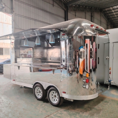 40 km/uur Mobiele verkooptrailer voor Snacks Fast Food Drinks IJs Cream Koffie Melk thee