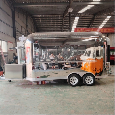 40 km/uur Mobiele verkooptrailer voor Snacks Fast Food Drinks IJs Cream Koffie Melk thee