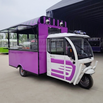 Multifunctionele mobiele elektrische fastfood snack driewieler pedicab met aangepast ontwerp