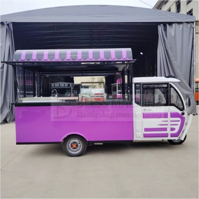 Multifunctionele mobiele elektrische fastfood snack driewieler pedicab met aangepast ontwerp