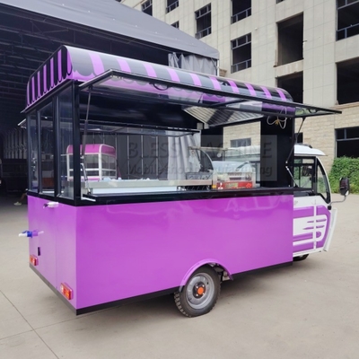Multifunctionele mobiele elektrische fastfood snack driewieler pedicab met aangepast ontwerp