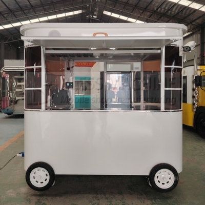 Moderne mobiele koffie melk thee sojabonen melk vers sap groenten fruit salade trolley