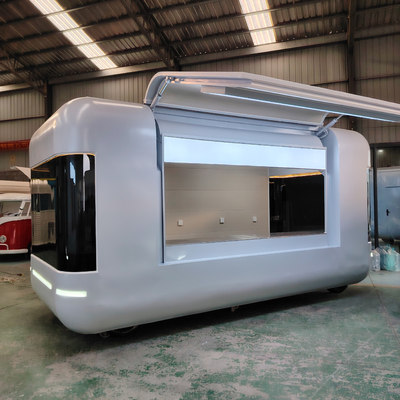 Gepersonaliseerde gegalvaniseerde staal mobiele voedsel snack trailer winkelmandje voor en retail