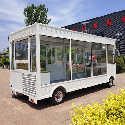 Externe draad of zonnepaneel aangedreven mobiele kledingwinkel trailer voor sjaal zak schoenen