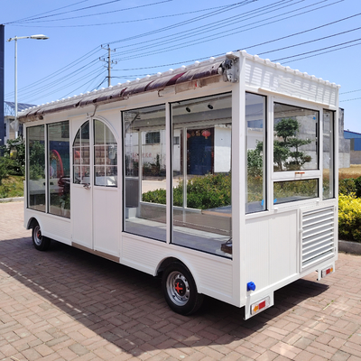 Externe draad of zonnepaneel aangedreven mobiele kledingwinkel trailer voor sjaal zak schoenen