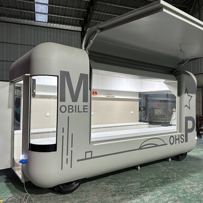 Multifunctionele elektrische mobiele snackverwerkende aanhangwagen met universele rubberen wiel
