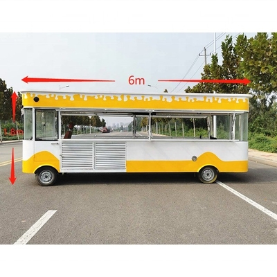 220V/380V mobiele gebruikte foodtrucks USA met 2022 6M uniek spiegelstaal ontwerp