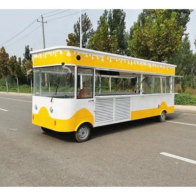 220V/380V mobiele gebruikte foodtrucks USA met 2022 6M uniek spiegelstaal ontwerp