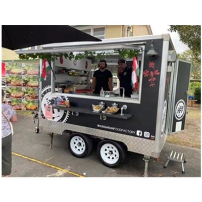 Semi-trailer van roestvrij staal voor mobiele foodtrailer/foodtruck 2022 CE goedgekeurd