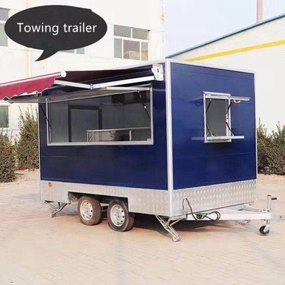 85 km lange afstand buiten fastfood trailer met duurzame roestvrijstalen werktafel
