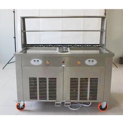 Energie- en mijnbouwindustrie Flat Pan Ice Cream Roll Machines met Double Round Pan Mini Pans
