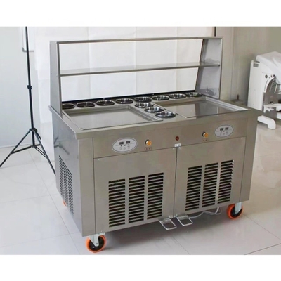 Energie- en mijnbouwindustrie Flat Pan Ice Cream Roll Machines met Double Round Pan Mini Pans