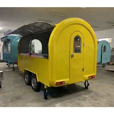 Design Zilveren Snack Food Trailer voor Fast Food Kiosk Verkoop in USA Zilveren Design