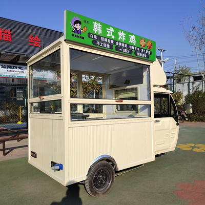 Multifunctionele 3.0kw elektrische driewieler voor mobiele fastfood drankjes en snacks verkoop