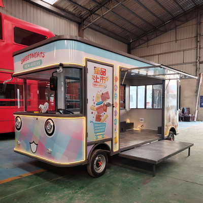 Bouwwerken Multifunctionele elektrische mobiele winkelkar voor eten en snacks