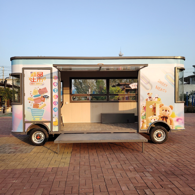 Bouwwerken Multifunctionele elektrische mobiele winkelkar voor eten en snacks