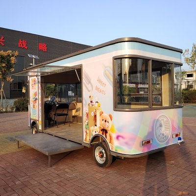 Bouwwerken Multifunctionele elektrische mobiele winkelkar voor eten en snacks