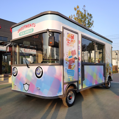 Bouwwerken Multifunctionele elektrische mobiele winkelkar voor eten en snacks