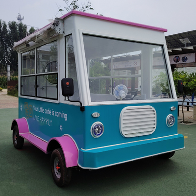 Op maat gemaakte lange elektrische mobiele voedingswagen voor koude dranken en snacks