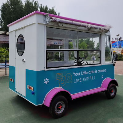 Op maat gemaakte lange elektrische mobiele voedingswagen voor koude dranken en snacks