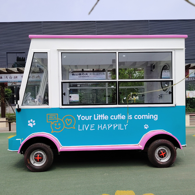 Op maat gemaakte lange elektrische mobiele voedingswagen voor koude dranken en snacks