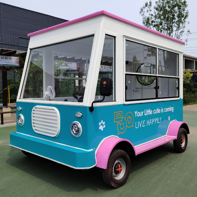 Op maat gemaakte lange elektrische mobiele voedingswagen voor koude dranken en snacks