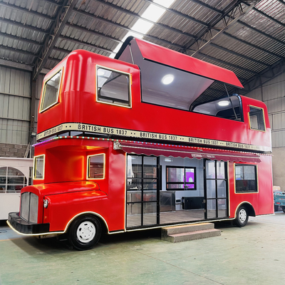 Verscheidene functies Vakantie Fastfood-apparatuur 9*2,14*4,8m Dubbeldek Luxe Truck Trailer