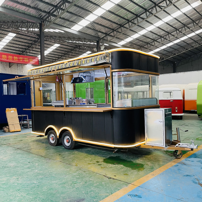 Gegalvaniseerd staal Multifunctionele mobiele vierkant stijl Fast Food Snack Tow Trailer 1000kg Capaciteit