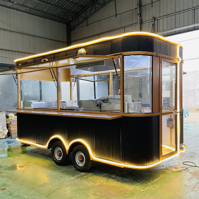 Gegalvaniseerd staal Multifunctionele mobiele vierkant stijl Fast Food Snack Tow Trailer 1000kg Capaciteit