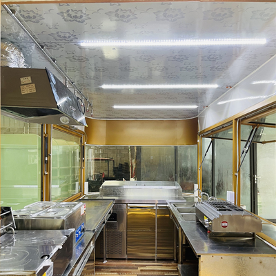 Gegalvaniseerd staal Multifunctionele mobiele vierkant stijl Fast Food Snack Tow Trailer 1000kg Capaciteit