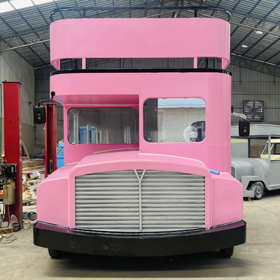 Dubbeldek luxe vrachtwagen voor fastfood snacks dranken ijs en cake