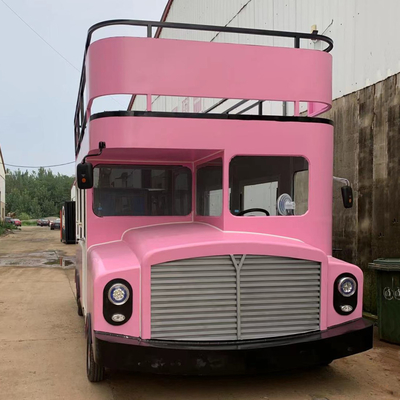 Dubbeldek luxe vrachtwagen voor fastfood snacks dranken ijs en cake