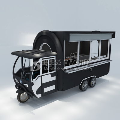 Op maat gemaakte 1.5KW-4.5kw Drie wielen elektrische scooter Food Cart Tuk Tuk Mobiele keuken driewieler