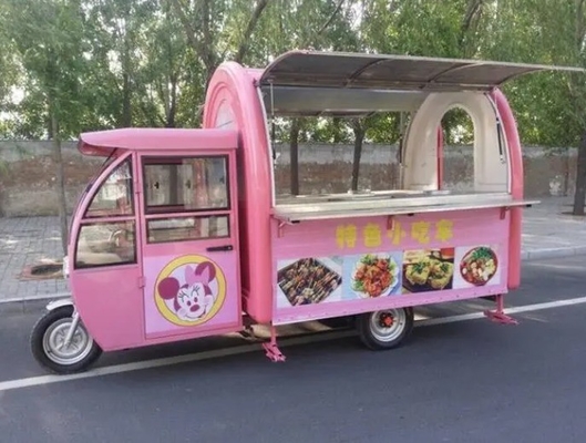 Op maat gemaakte 1.5KW-4.5kw Drie wielen elektrische scooter Food Cart Tuk Tuk Mobiele keuken driewieler