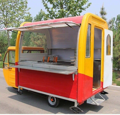 Op maat gemaakte 1.5KW-4.5kw Drie wielen elektrische scooter Food Cart Tuk Tuk Mobiele keuken driewieler