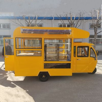 Drank koffiebus voor meelfabriek Toepassingsontwerp Elektrische driewieler Aap Voedseltruck