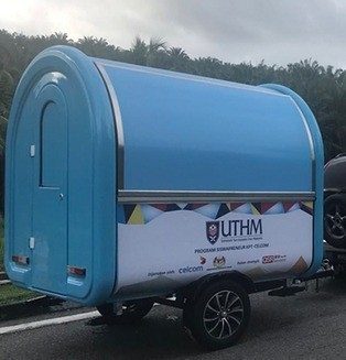 Vacuümband mobiele voedselkarretjes met gegrilde worstmachine en roestvrijstalen ontwerp