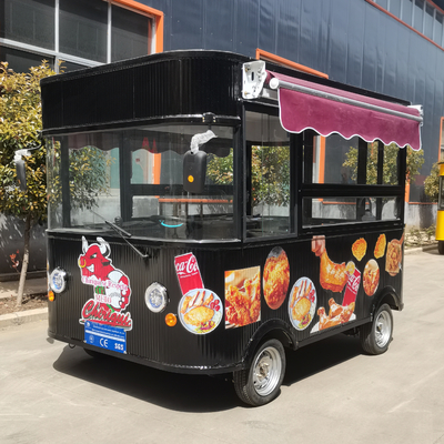 Commerciële horeca Elektrische mobiele gebakken kip combo cart voor snacks en dranken