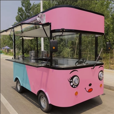 Externe aandrijving Motor Food Truck Van Keuken Vierkante stijl Elektrische ijswagen 4x2
