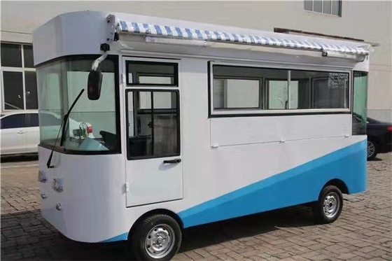 Externe aandrijving Motor Food Truck Van Keuken Vierkante stijl Elektrische ijswagen 4x2
