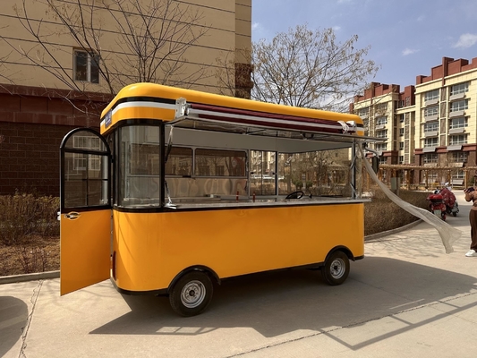 Externe aandrijving Motor Food Truck Van Keuken Vierkante stijl Elektrische ijswagen 4x2
