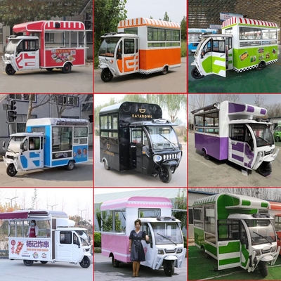 2023 Elektrische mobiele hamburger gebakken kip steak brochette voedsel dranken driewieler vrachtwagen